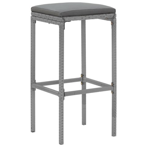 9-cz. zestaw mebli barowych z poduszkami, szary, polirattan Lumarko!