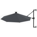 Parasol ścienny z LED, na metalowym słupku, 300 cm, antracytowy Lumarko!