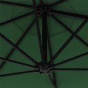Parasol ścienny z LED, na metalowym słupku, 300 cm, zielony Lumarko!