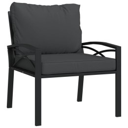 Krzesło ogrodowe z szarymi poduszkami, 68x76x79 cm, stal Lumarko!