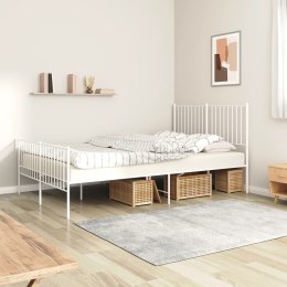 Metalowa rama łóżka z wezgłowiem i zanóżkiem, biała, 140x190 cm Lumarko!