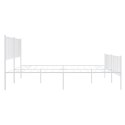 Metalowa rama łóżka z wezgłowiem i zanóżkiem, biała, 200x200 cm Lumarko!