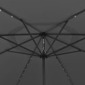 Parasol ogrodowy z LED i metalowym słupkiem, 400 cm, antracyt Lumarko!