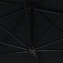 Parasol ścienny z LED, na metalowym słupku, 300 cm, czarny Lumarko!