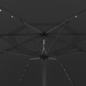 Parasol ogrodowy z LED i metalowym słupkiem, 400 cm, czarny Lumarko!