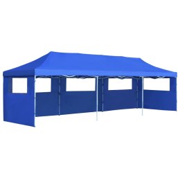 Składany namiot z 5 ścianami bocznymi, 3 x 9 m, niebieski Lumarko!