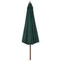 Parasol ogrodowy na drewnianym słupku, 330 cm, zielony Lumarko!