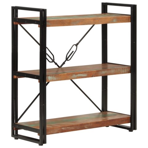 3-poziomowy regał na książki 77x30x80cm drewno odzyskane/żelazo Lumarko!