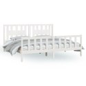 Rama łóżka z wezgłowiem, biała, lite drewno sosnowe, 180x200 cm Lumarko!