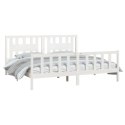 Rama łóżka z wezgłowiem, biała, lite drewno sosnowe, 180x200 cm Lumarko!