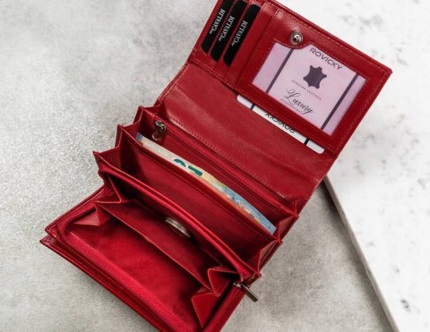 Poziomy Portfel Damski Ze Skóry Naturalnej Z Systemem Rfid Lumarko!