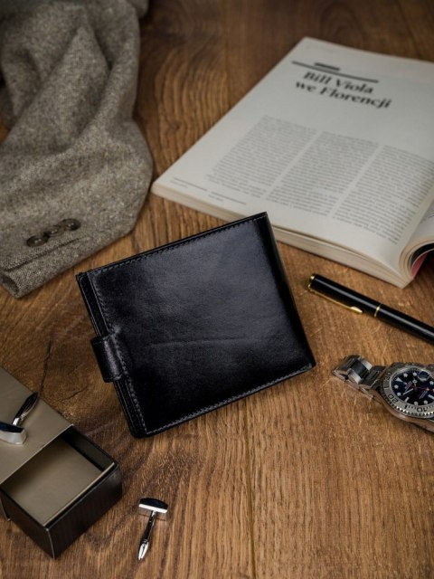 Klasyczny Skórzany Portfel Męski Z Zapięciem Rfid Lumarko!