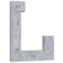 5-częściowy zestaw szafek telewizyjnych, szarość betonu Lumarko!