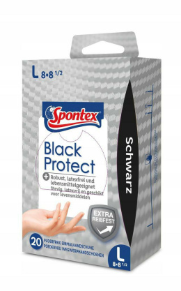 Spontex Rękawice Nitrylowe Black Protect 20szt L...