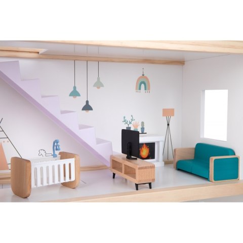 TOOKY TOY Duży Drewniany Domek dla Lalek + Figurki FSC  Lumarko!