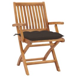 Krzesła ogrodowe, 2 szt., poduszki taupe, drewno tekowe Lumarko!