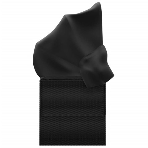 Leżanka ogrodowa z daszkiem i poduszkami, czarna, polirattan Lumarko!