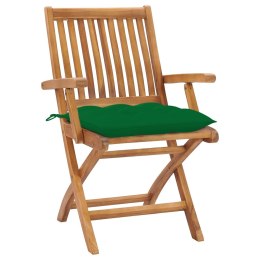Składane krzesła ogrodowe z poduszkami, 4 szt., drewno tekowe Lumarko!