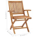 Krzesła ogrodowe, 2 szt., błękitne poduszki, drewno tekowe Lumarko!
