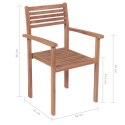 Krzesła ogrodowe, 4 szt., niebieskie poduszki, drewno tekowe Lumarko!