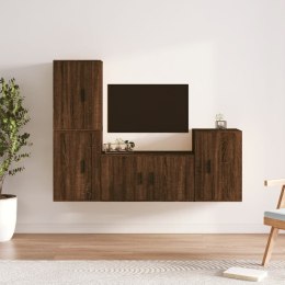 Zestaw 4 szafek TV, brązowy dąb, materiał drewnopochodny Lumarko!