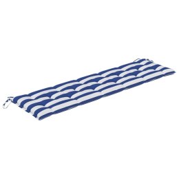 Poduszka na ławkę, biało-niebieskie paski, 180x50x7 cm, tkanina Lumarko!