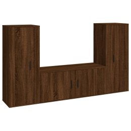 Zestaw 3 szafek TV, brązowy dąb, materiał drewnopochodny Lumarko!