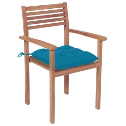 Krzesła ogrodowe, 2 szt., jasnoniebieskie poduszki, tekowe Lumarko!