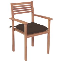 Krzesła ogrodowe, 2 szt., poduszki w kolorze taupe, drewno tekowe Lumarko!