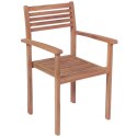 Krzesła ogrodowe, 4 szt., beżowe poduszki, drewno tekowe Lumarko!