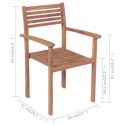 Krzesła ogrodowe, 4 szt., zielone poduszki, drewno tekowe Lumarko!