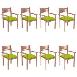 Sztaplowane krzesła ogrodowe z poduszkami, 8 szt., tekowe Lumarko!