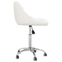 Obrotowe krzesła stołowe, 4 szt., białe, obite sztuczną skórą Lumarko!