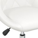 Obrotowe krzesła stołowe, 6 szt., białe, obite sztuczną skórą Lumarko!
