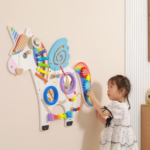 Viga Drewniana Tablica Sensoryczna Manipulacyjna Jednorożec Certyfikat FSC Montessori  Lumarko!