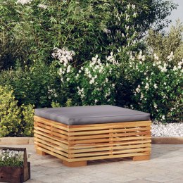 Podnóżek ogrodowy z ciemnoszarą poduszką, drewno tekowe Lumarko!