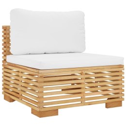 Siedzisko ogrodowe z kremowymi poduszkami, drewno tekowe Lumarko!