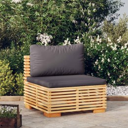 Siedzisko ogrodowe z szarymi poduszkami, lite drewno tekowe Lumarko!