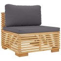 Siedzisko ogrodowe z szarymi poduszkami, lite drewno tekowe Lumarko!