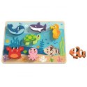 TOOKY TOY Drewniane Puzzle Montessori Świat Morza Rybki Żółwik Kształty  Lumarko!