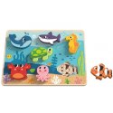 TOOKY TOY Drewniane Puzzle Montessori Świat Morza Rybki Żółwik Kształty  Lumarko!