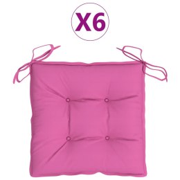 Poduszki na krzesła, 6 szt., różowe, 50x50x7 cm, tkanina Lumarko!