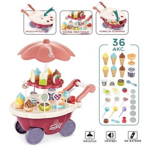 Sklep Food Truck Cukiernia Wózek Stoisko Z Lodami Słodyczami Dźwięk Światło + 36 Akc  Lumarko!