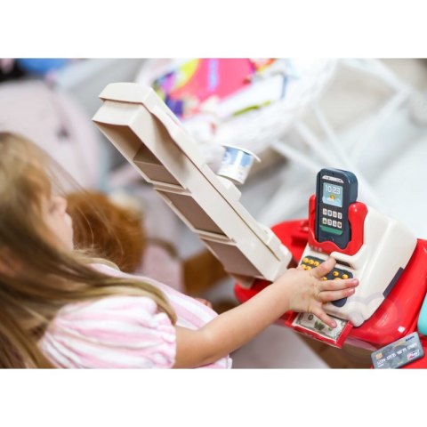 WOOPIE Sklep Supermarket z Wózkiem Sklepowym Waga Kasa Skaner + 48 Akc.  Lumarko!