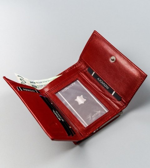 Portfel damski ze skóry naturalnej z portmonetką na bigiel, RFID — Cavaldi Lumarko!