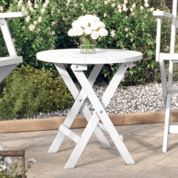 Składany stolik ogrodowy, biały, Ø 46 cm, lite drewno akacjowe Lumarko!
