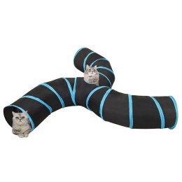 Tunel dla kotów, trójstronny, czarno-niebieski 25 cm, poliester Lumarko!