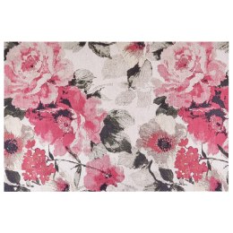 Dywan bawełniany w kwiaty 200 x 300 cm różowy EJAZ Lumarko!