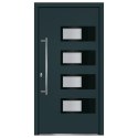 Drzwi wejściowe, antracytowe, 110x210 cm, aluminium i PVC Lumarko!