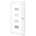 Drzwi wejściowe, antracytowe, 110x210 cm, aluminium i PVC Lumarko!